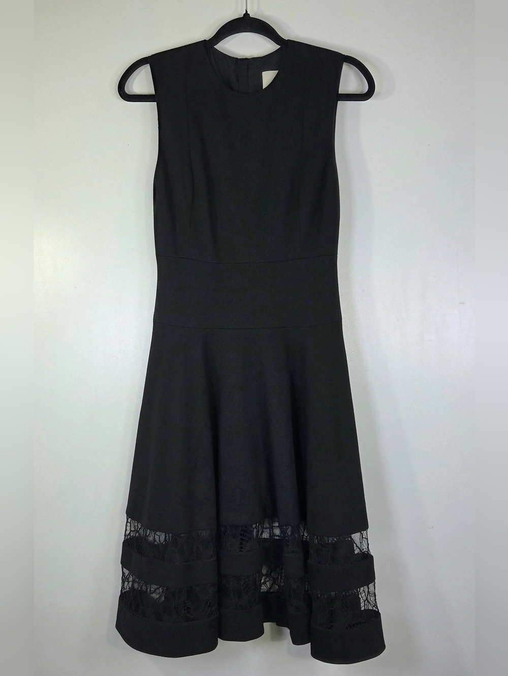 JASON WU COLLECTION SILK LINED FIT & FLARE LACE HEM COCKTAIL DRESS.